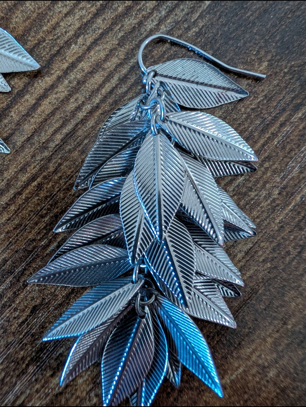 Silver Leaf Cascade Earrings - Women Jewelry Earrings - Picture 2 of 6